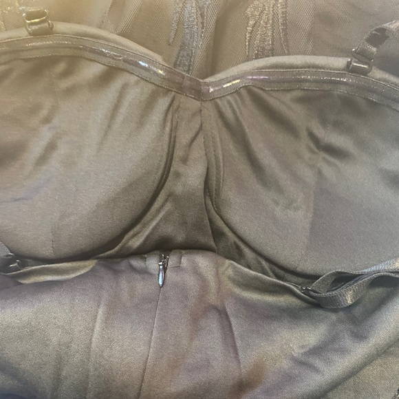 ❌DONATED❌Black Bustier With Lace Mesh Overlay Maxi Shorts Romper - Picture 9 of 17